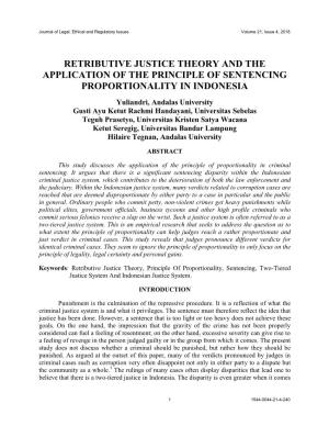 Retributive Justice Theory and the Application of The