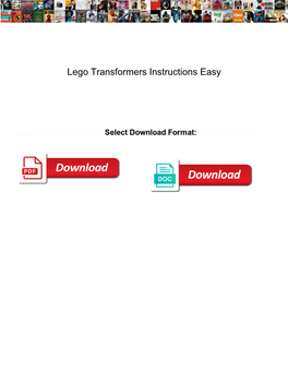 Lego Transformers Instructions Easy