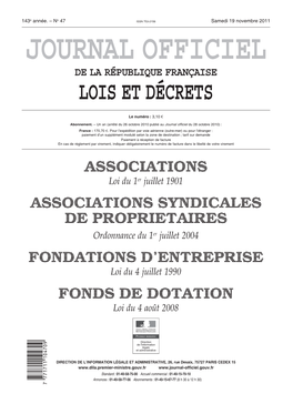 Journal Officiel Du 19 Novembre 2011 Page