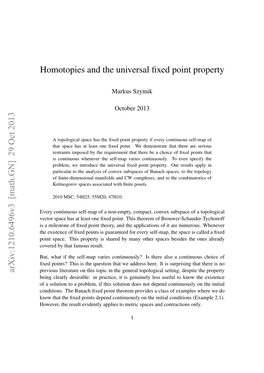 Homotopies and the Universal Fixed Point Property Arxiv:1210.6496V3