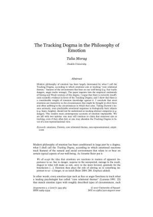 The Tracking Dogma in the Philosophy of Emotion
