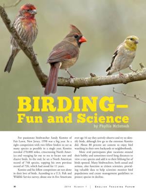BIRDING— Fun and Science by Phyllis Mcintosh
