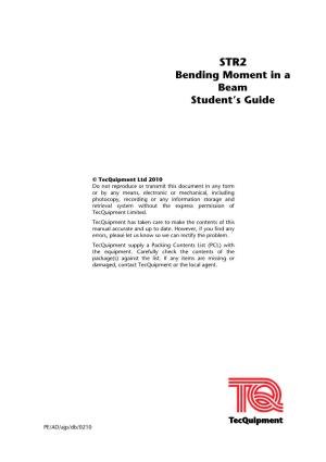 Bending Moment in a Beam Student's Guide