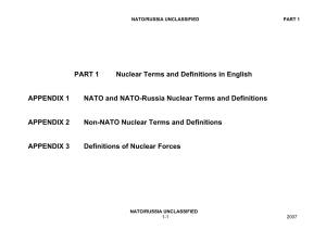NATO and NATO-Russia Nuclear Terms and Definitions