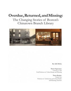 Overdue, Returned, and Missing: the Changing Stories of Boston’S Chinatown Branch Library