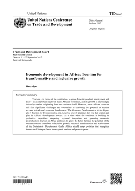 Economic Development in Africa: Tourism for Transformative and Inclusive Growth