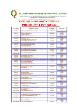 Product List 2013-14 Cat
