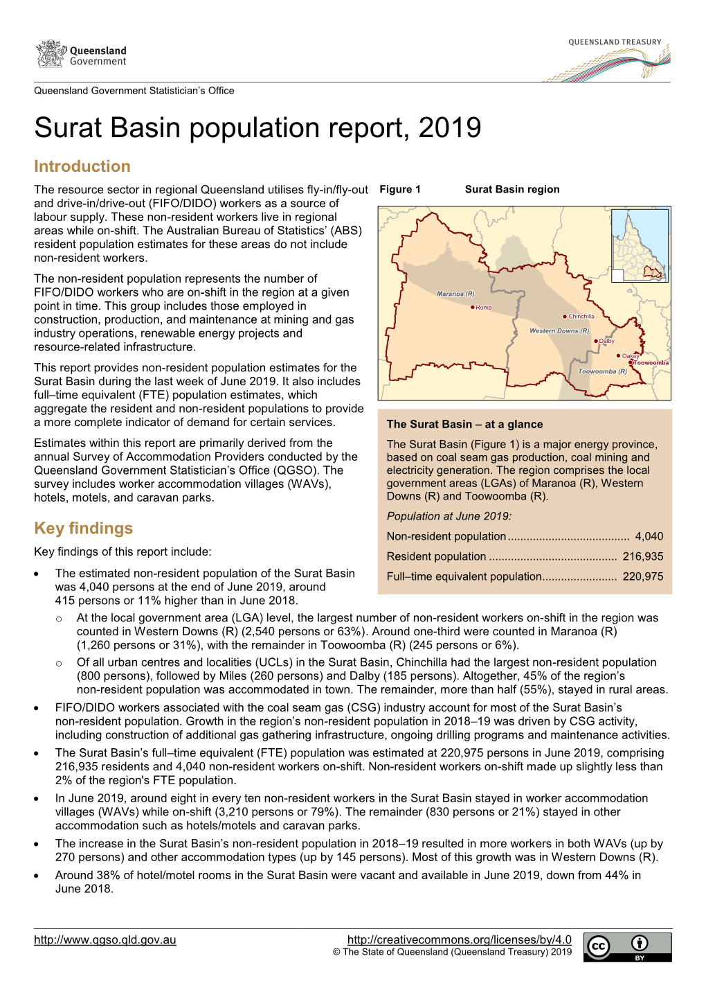 Surat Basin Population Report, 2019