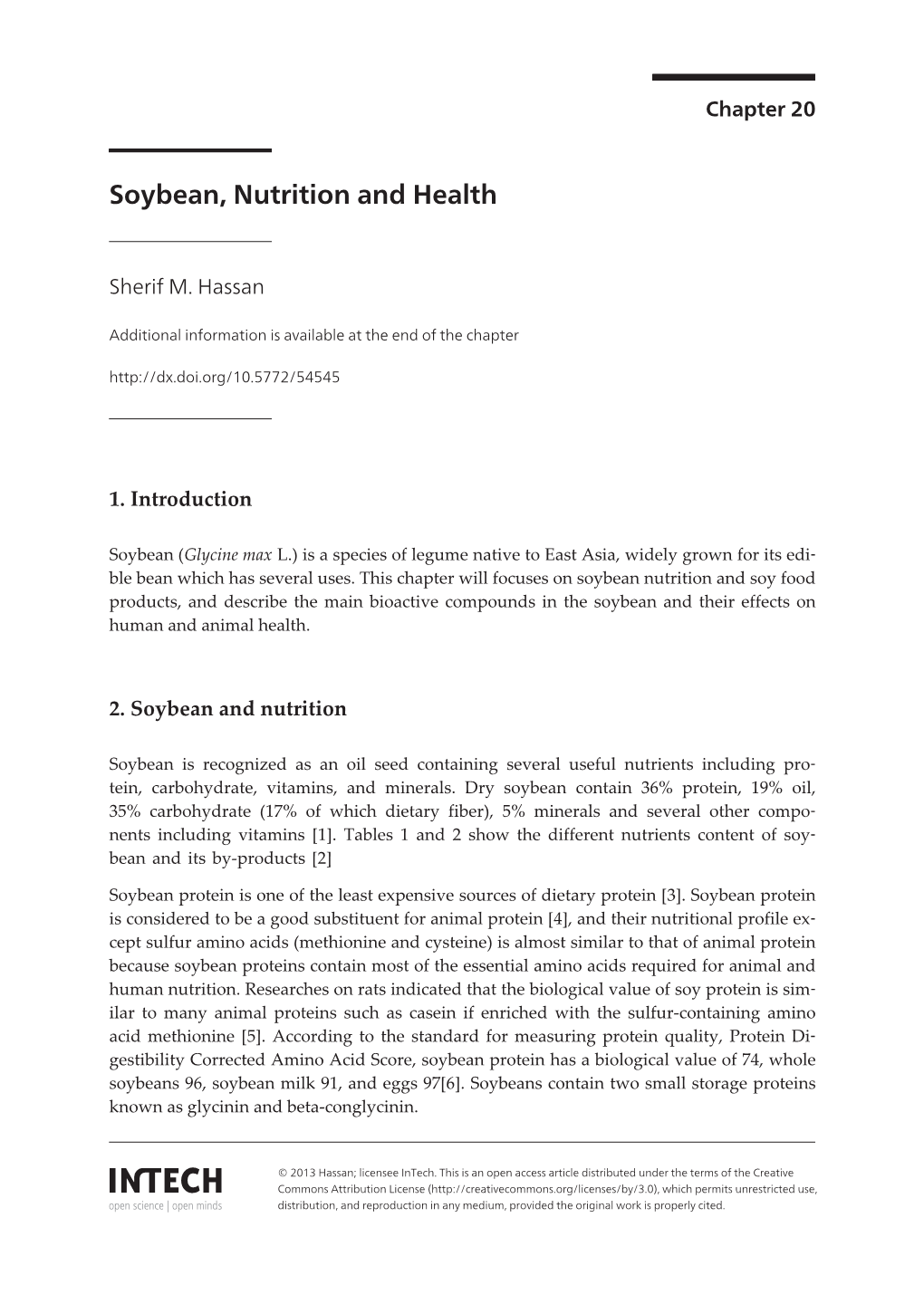 Soybean, Nutrition and Health