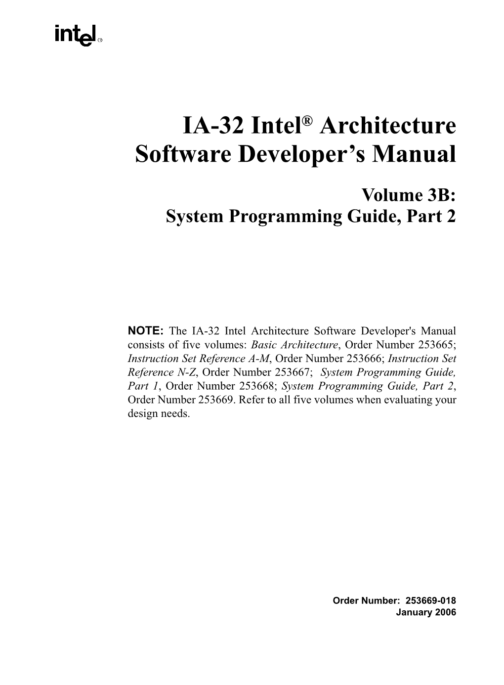 IA-32 Intel® Architecture Software Developer's Manual