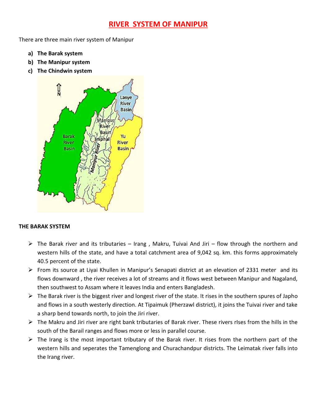 River System of Manipur