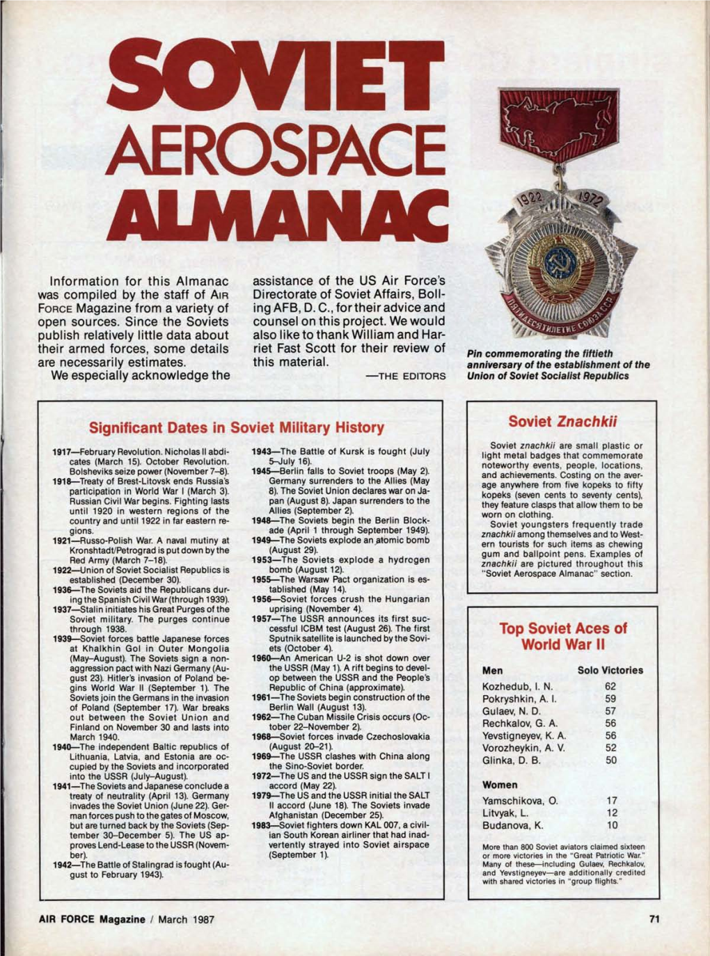 Soviet Aerospace Almanac