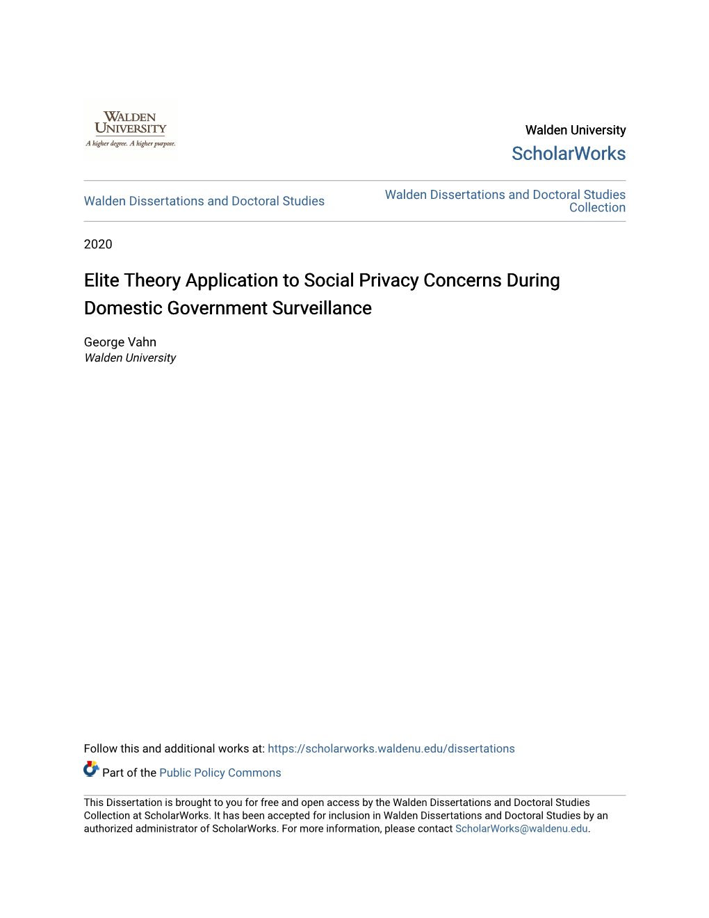 Elite Theory Application to Social Privacy Concerns During Domestic Government Surveillance
