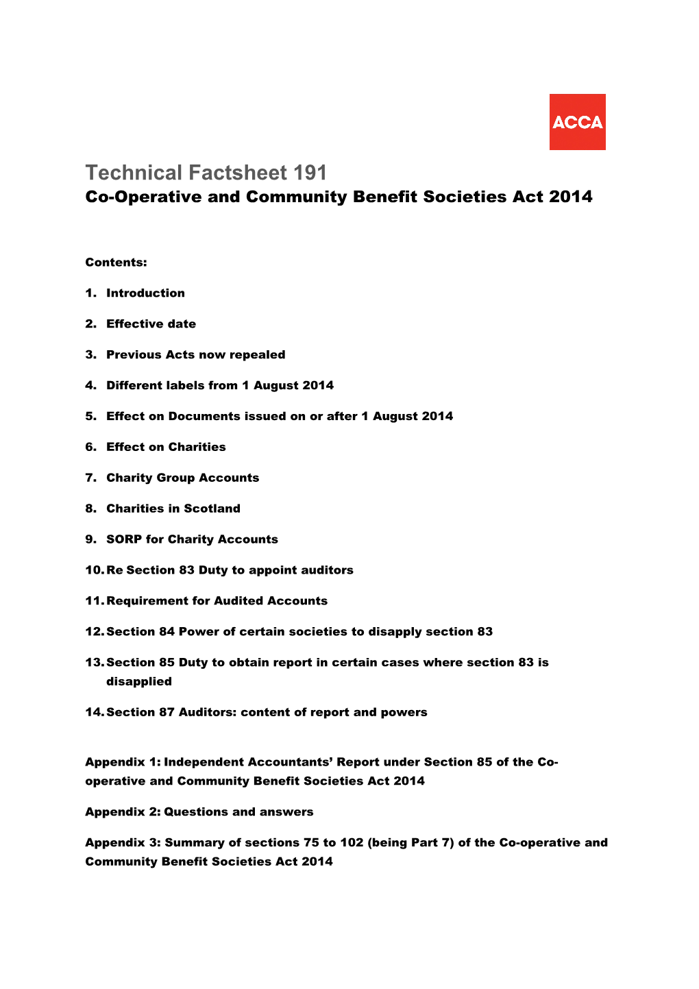 Co-Operative and Community Benefit Societies Act 2014