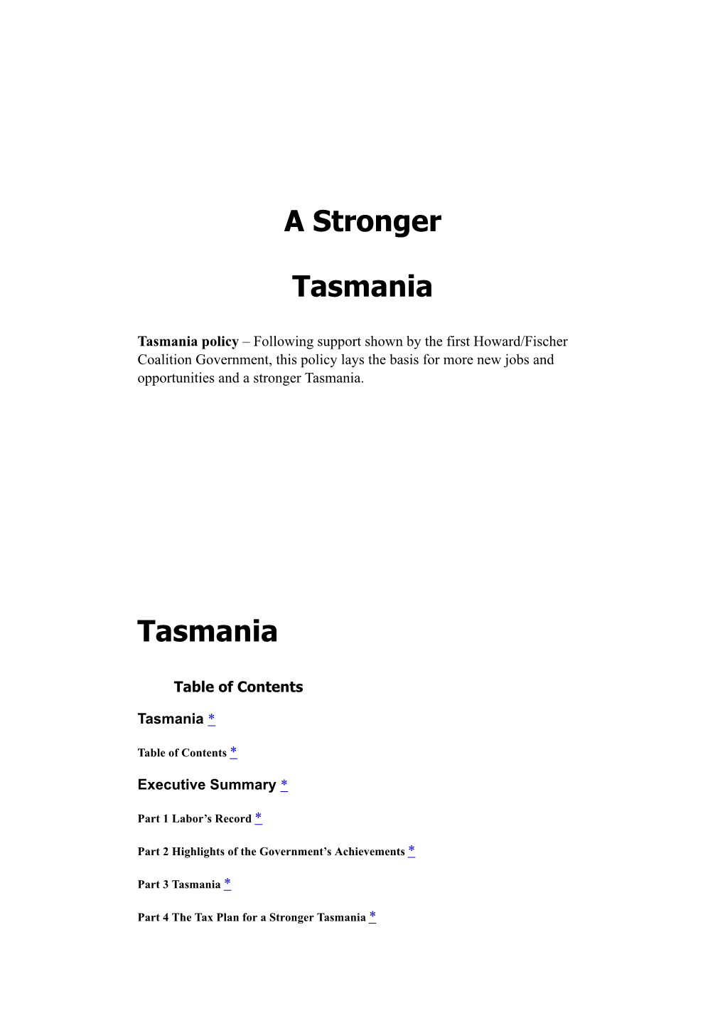 A Stronger Tasmania