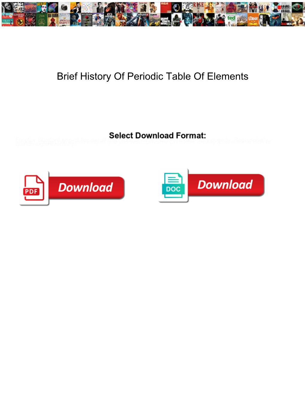 Brief History of Periodic Table of Elements