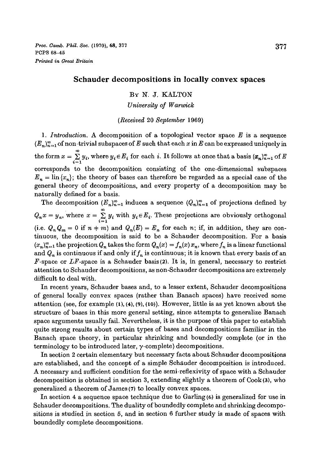 Schauder Decompositions in Locally Convex Spaces