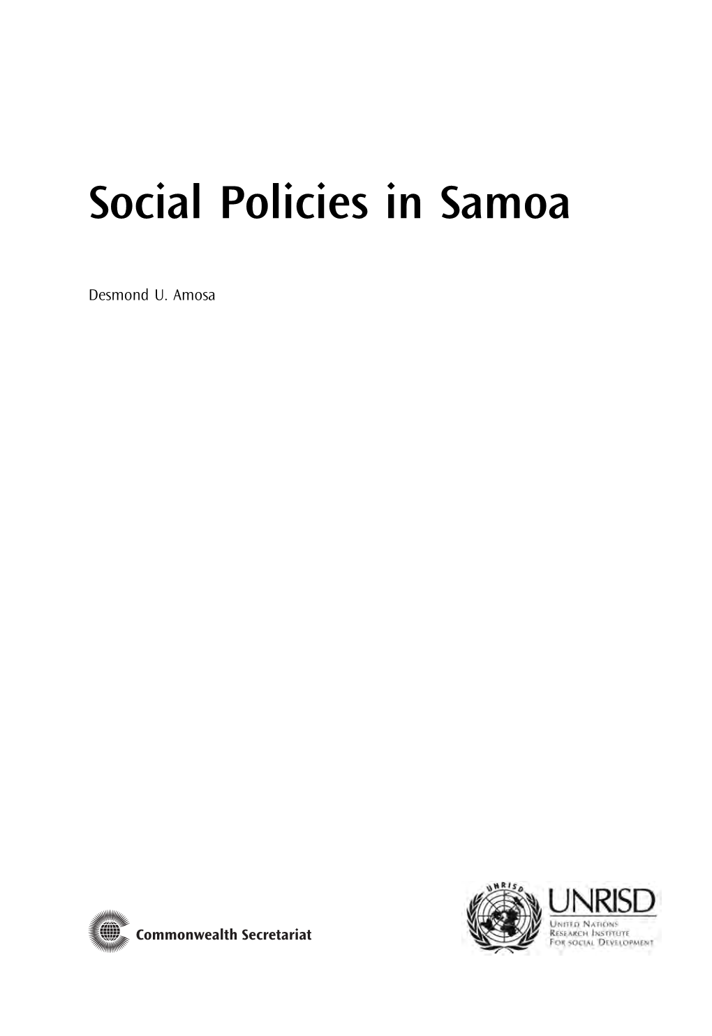 Social Policies in Samoa