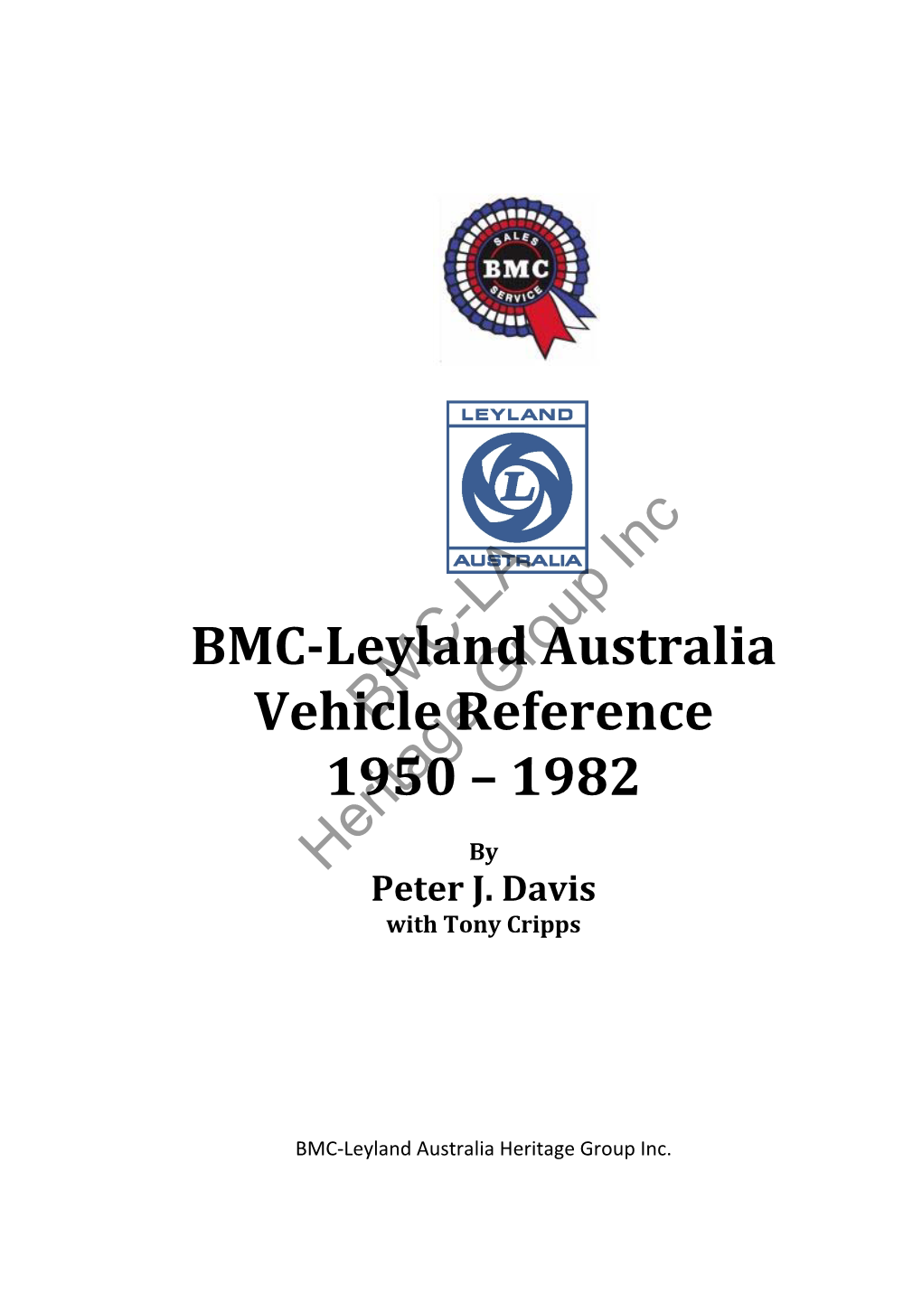 BMC-Leyland Australia Vehicle Reference 1950 – 1982