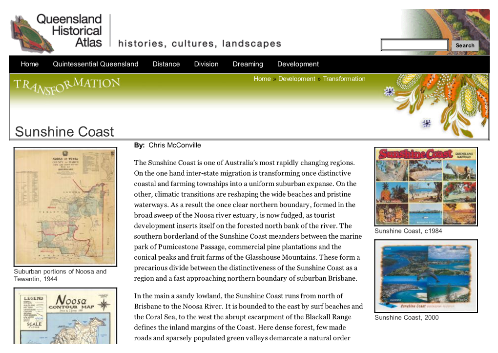 Sunshine Coast | Queensland Historical Atlas