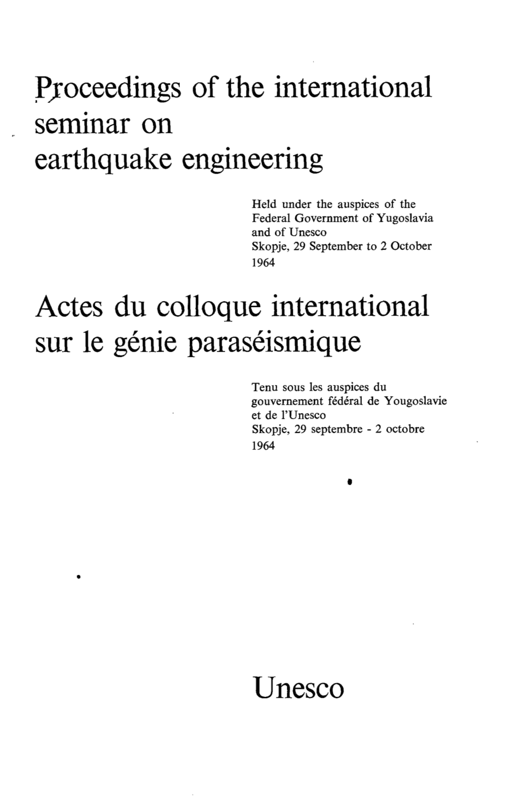International Seminar on Earthquake Engineering