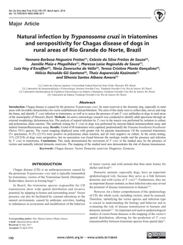 Major Article Natural Infection by Trypanosoma Cruzi in Triatomines