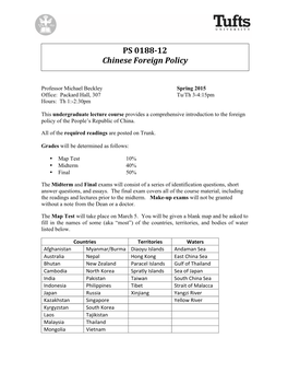 PS 0188-‐12 Chinese Foreign Policy
