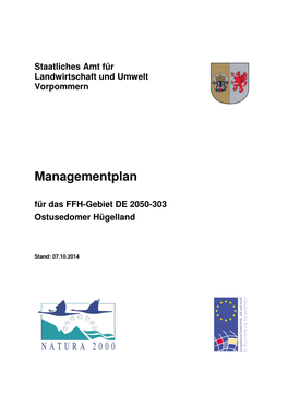 Managementplan Für Das FFH-Gebiet DE 2050-303 Ostusedomer Hügelland