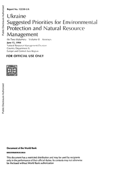 Average Concentration of Selected Pollutants (Mg/M3 ) Ukrainianl Allowablei Pollutant Concentration 1988 1989 1990 1991