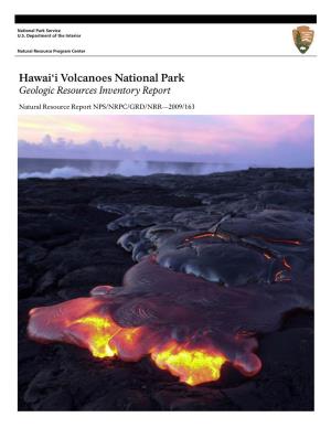 Hawaii Volcanoes National Park Geologic Resources