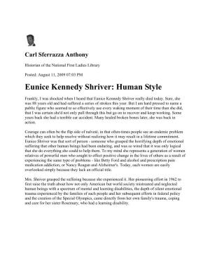 Eunice Kennedy Shriver: Human Style