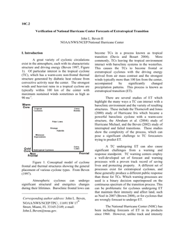 Verification of National Hurricane Center Forecasts of Extratropical Transition