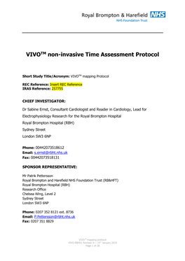 VIVOTM Non-Invasive Time Assessment Protocol