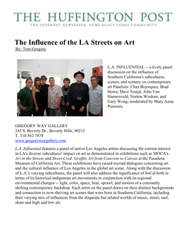 The Influence of the LA Streets on Art By: Tom Gregory