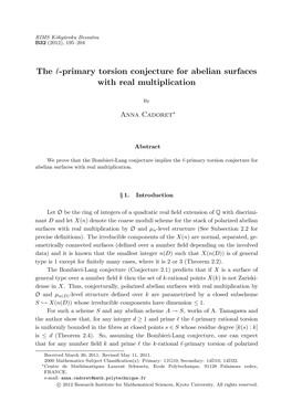 Primary Torsion Conjecture for Abelian Surfaces with Real Multiplication