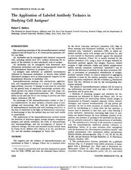 The Application of Labeled Antibody Technics in Studying Cell Antigens1