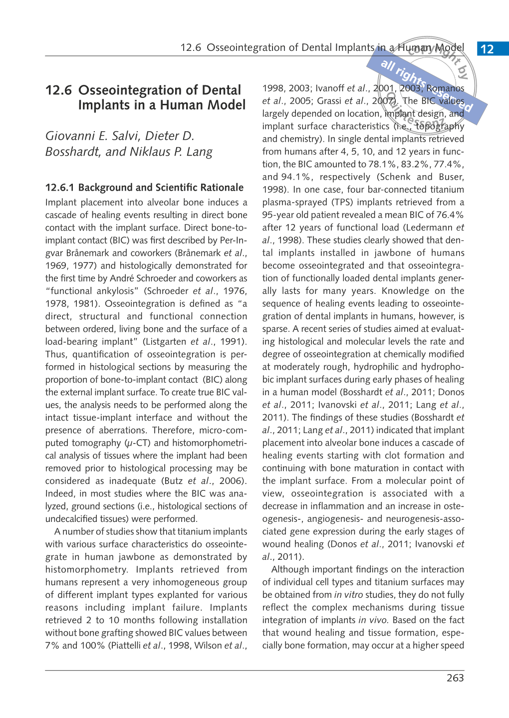 12.6 Osseointegration of Dental Implants in a Human Model 12