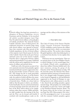 Celibate and Married Clergy on a Par in the Eastern Code