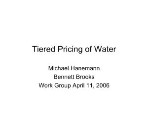 Tiered Pricing of Water