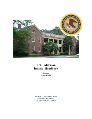 FPC Alderson Inmate Handbook