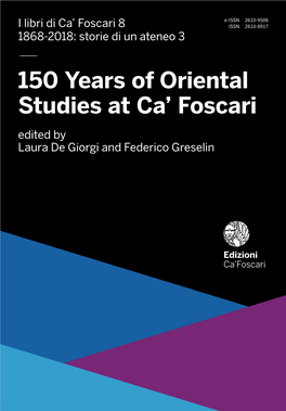 — 150 Years of Oriental Studies at Ca' Foscari