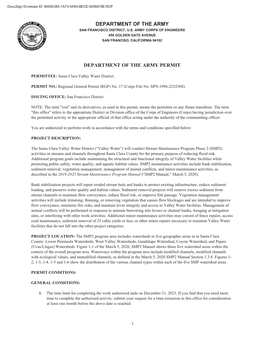 Department of the Army Department of the Army Permit