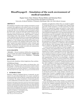 Bloodvoyagers – Simulation of the Work Environment of Medical