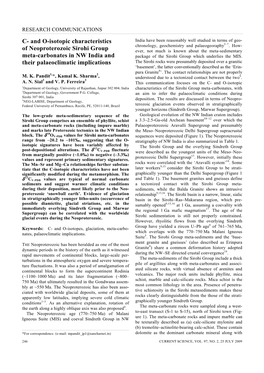 C- and O-Isotopic Characteristics of Neoproterozoic Sirohi Group Meta