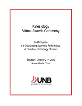 Kinesiology Virtual Awards Ceremony