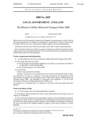 Electoral Changes) Order 2000
