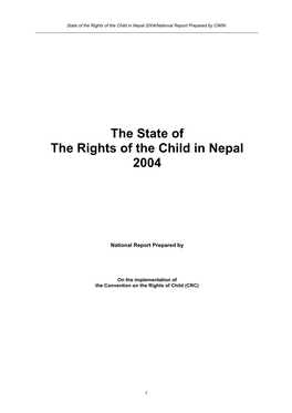 The State of the Rights of the Child in Nepal 2004