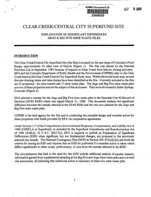 Clear Creek/Central City Explanation of Significant