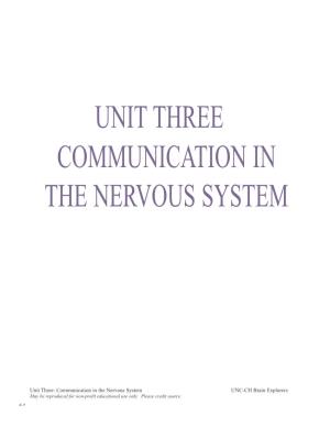 Communication in the Nervous System Unit Three