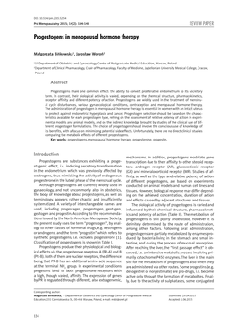 Progestogens in Menopausal Hormone Therapy